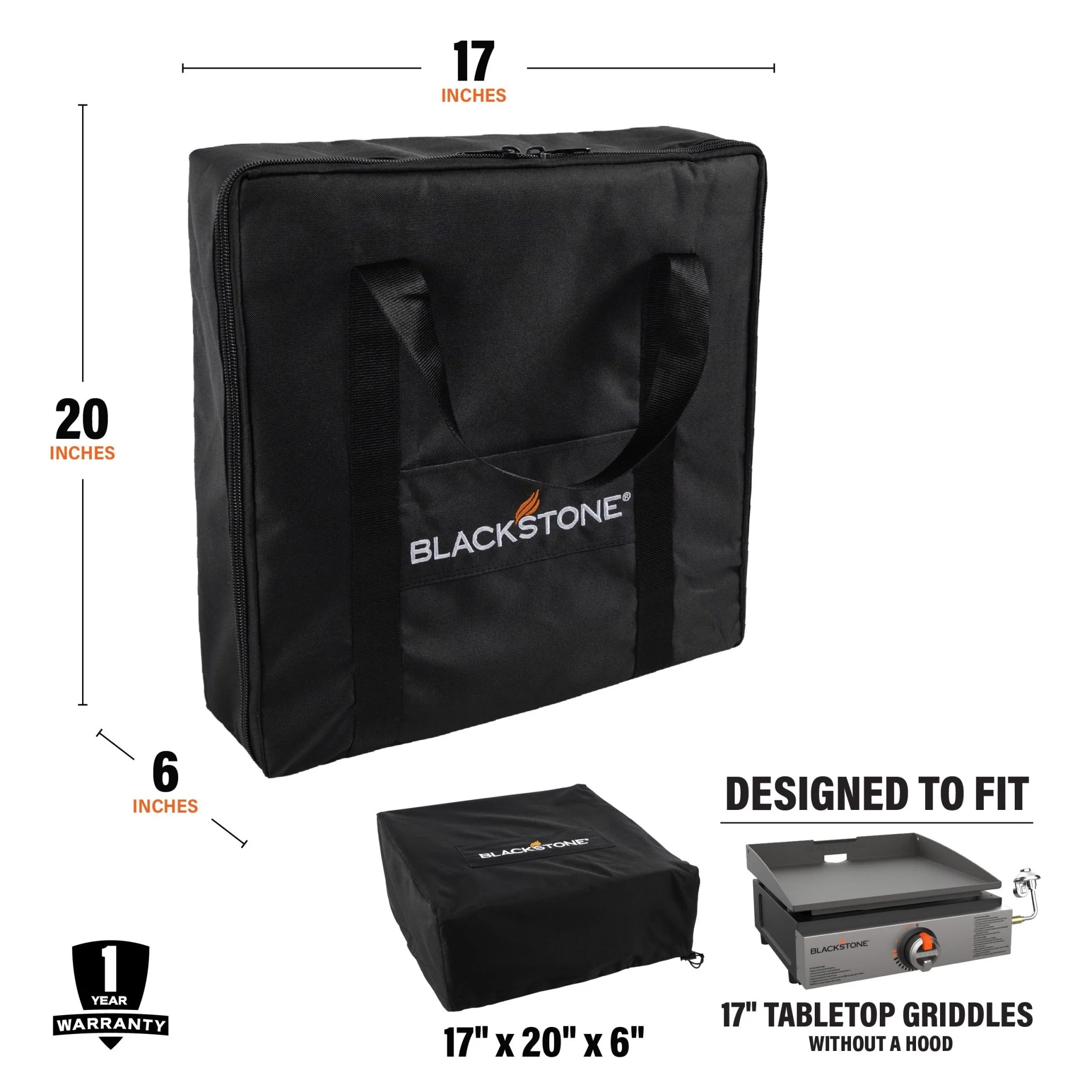 17" Tabletop Griddle Cover and Carry Bag - Image 3