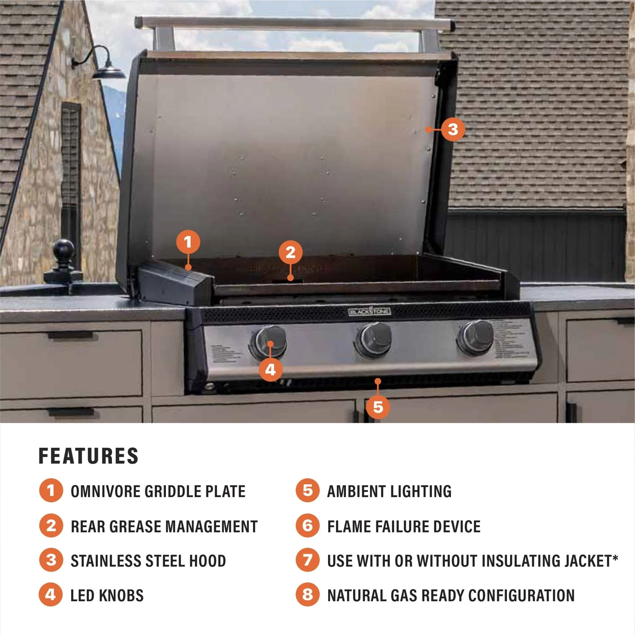 28" Drop-in Griddle with Hood (Natural Gas) - Image 4