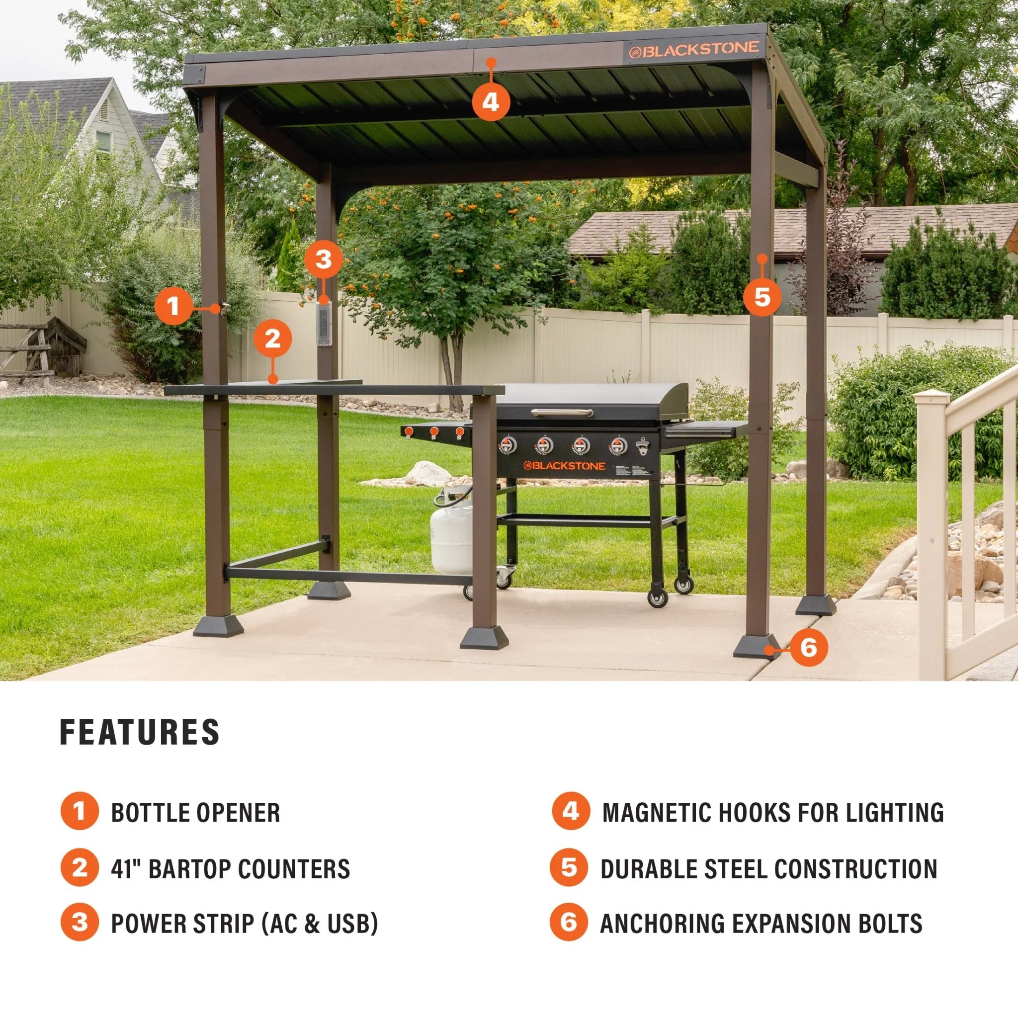 5’ x 8’ Bar and Griddle Pavilion - Image 4