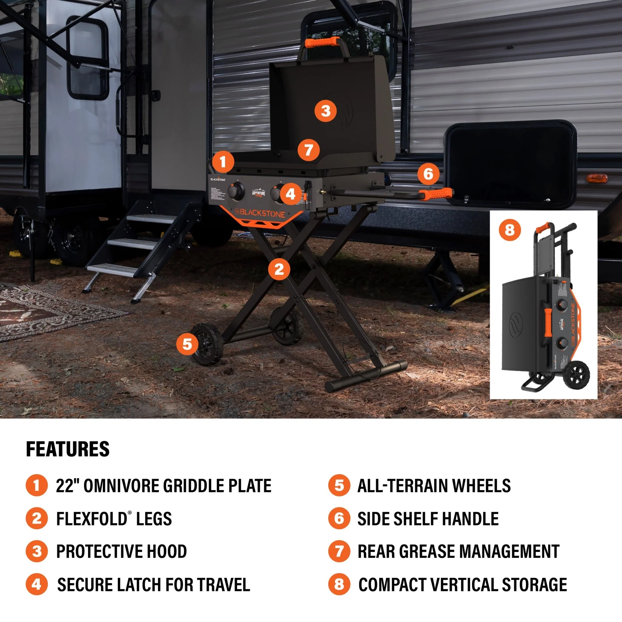 Adventure Ready 22” Griddle with Flexfold Legs - Image 4