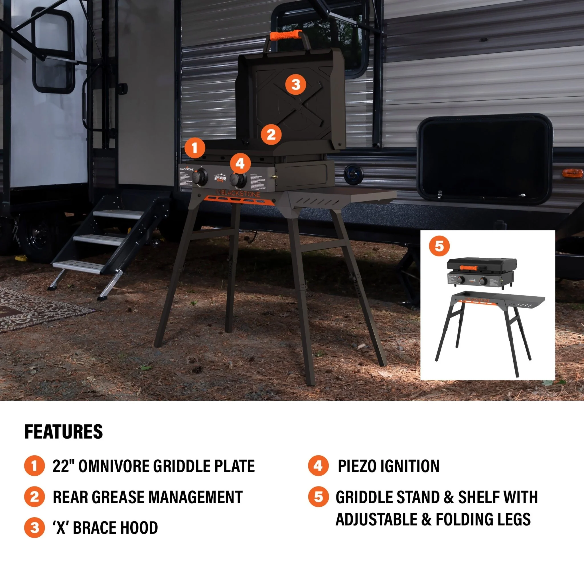 Adventure Ready 22” Griddle with Hood and Stand - Image 4