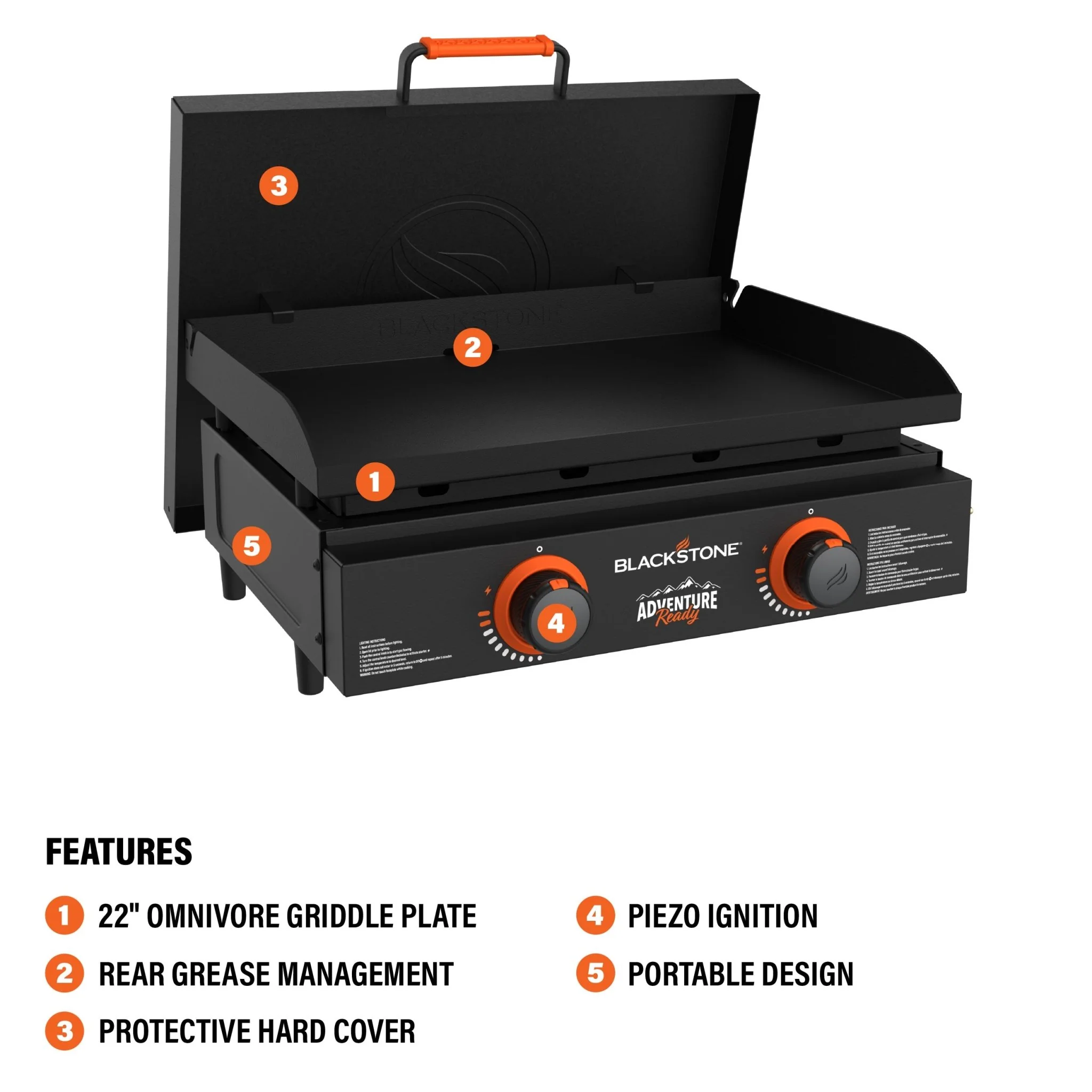Adventure Ready 22” Tabletop Griddle with Hard Cover - Image 4