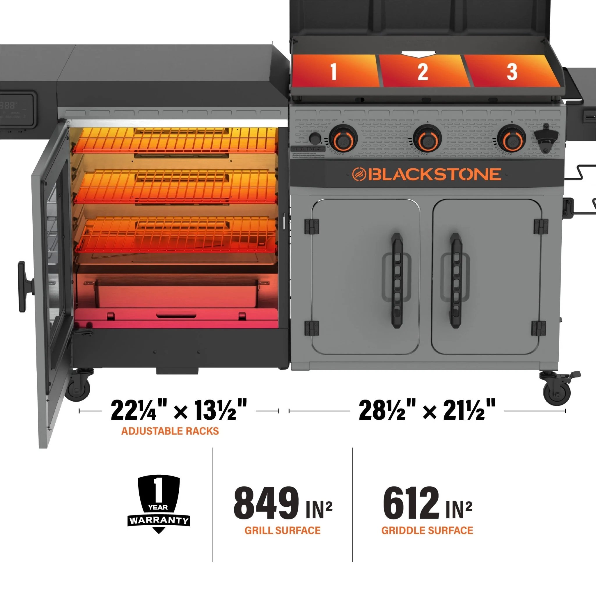 28" XL Griddle Vertical Pellet Smoker Combo - Image 3
