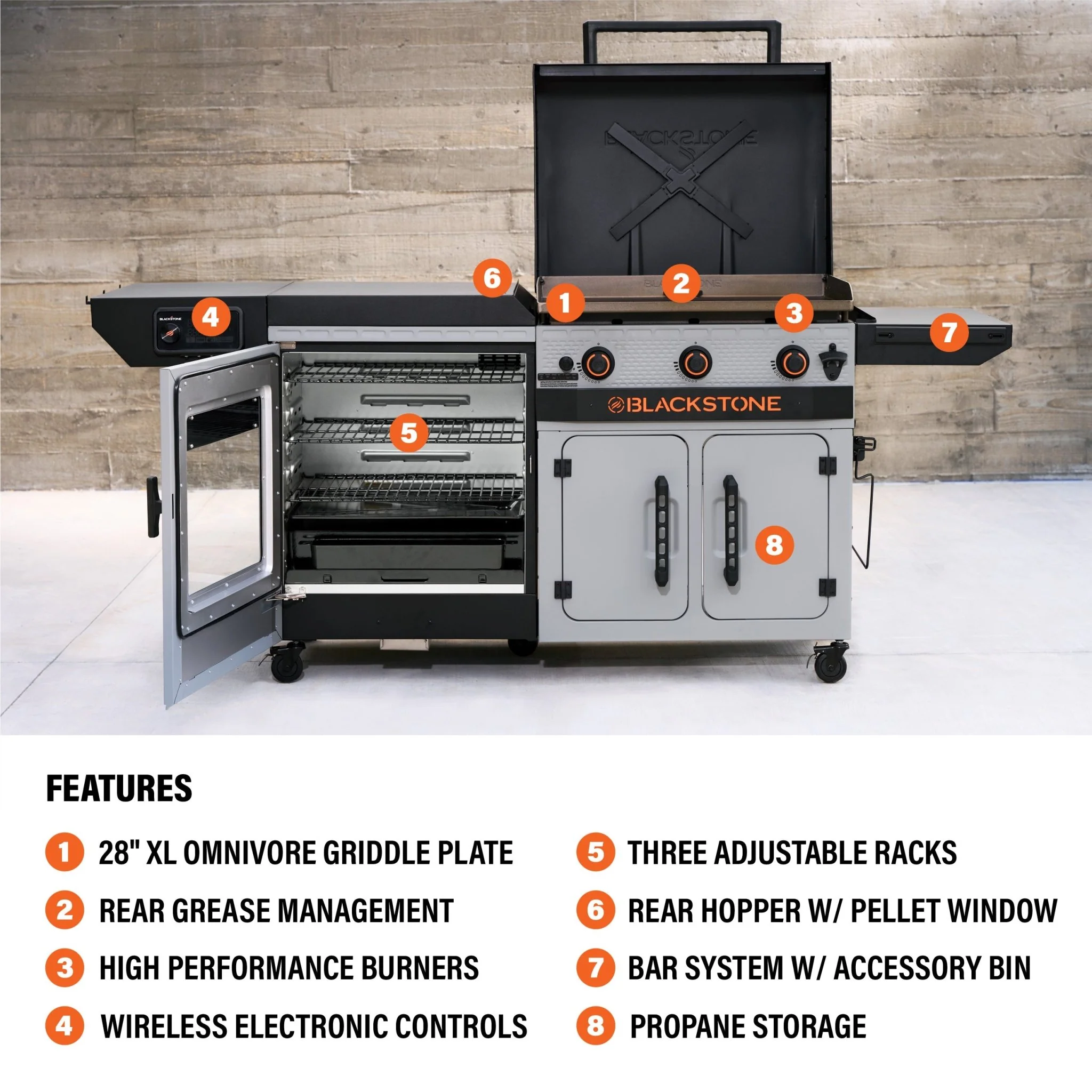 28" XL Griddle Vertical Pellet Smoker Combo - Image 5