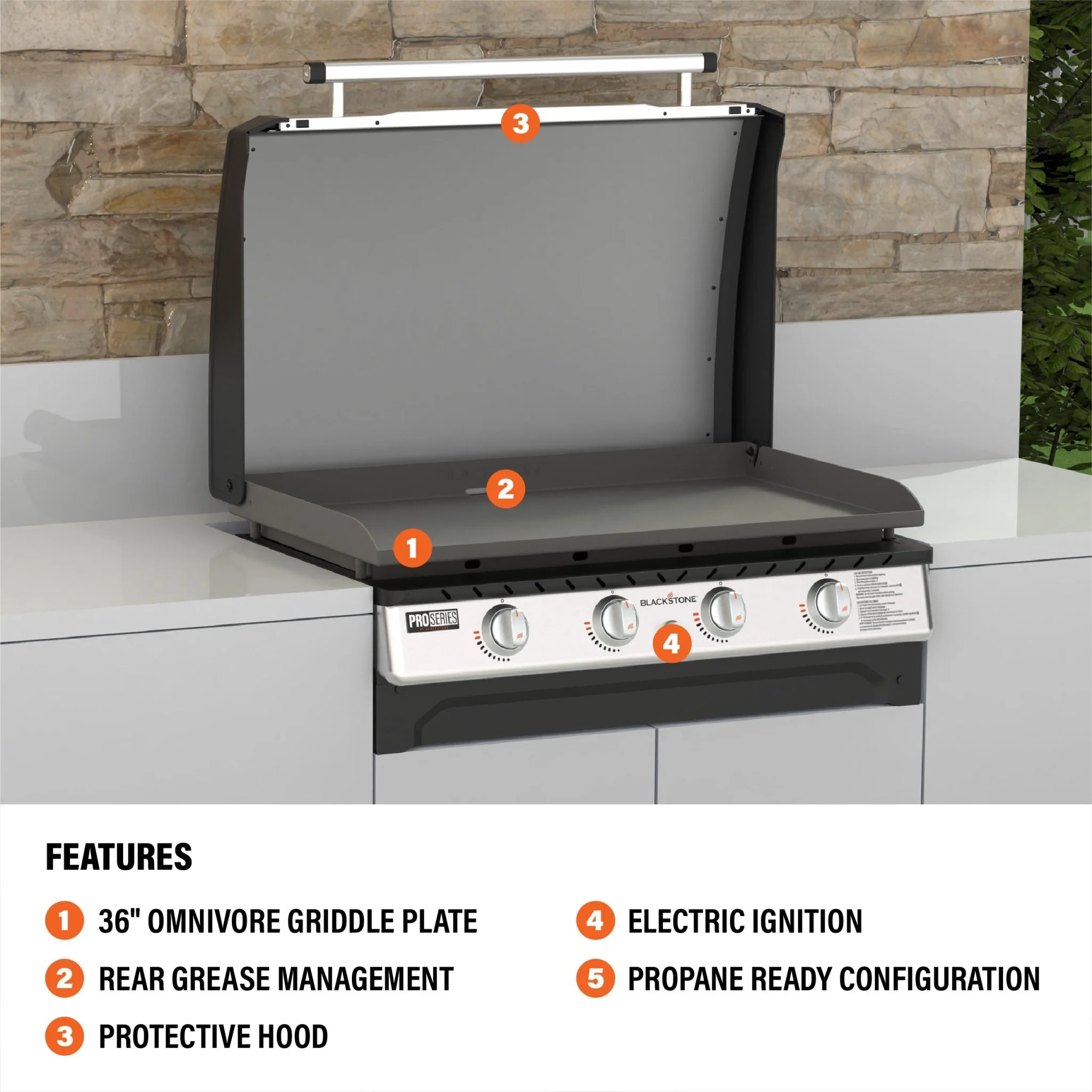36" Drop-in Griddle with Hood (Propane) - Image 4