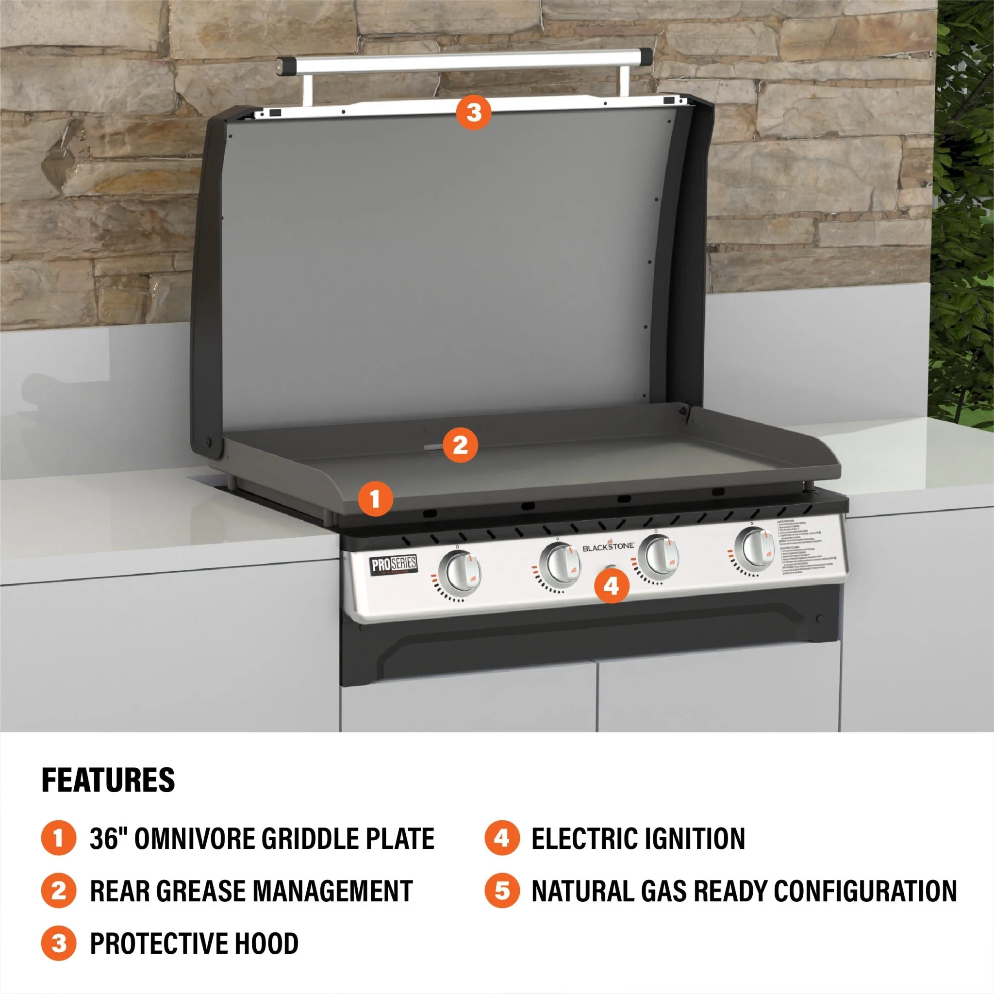 36" Drop-in Griddle with Hood (Natural Gas) - Image 4